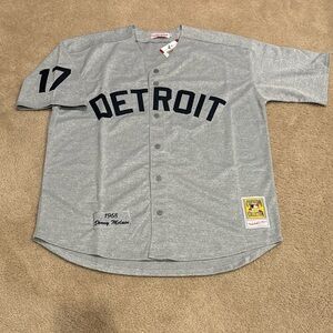 Denny McLain Detroit Tigers Jersey Mens XL NWT 1968 Road Gray Retro Throwback